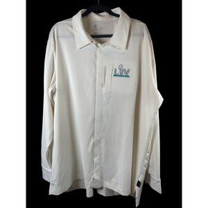 Nike Dri-Fit Super Bowl LIV Sideline Snap Down Shirt Long Sleeve White Sz. XXL